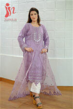 Women In Lavender Royale Embroidered Lawn 3PC Suit - Image 5