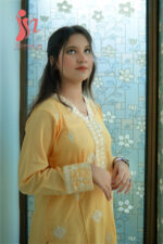 Women In Mustard Glow Embroidered Lawn 2PC Suit